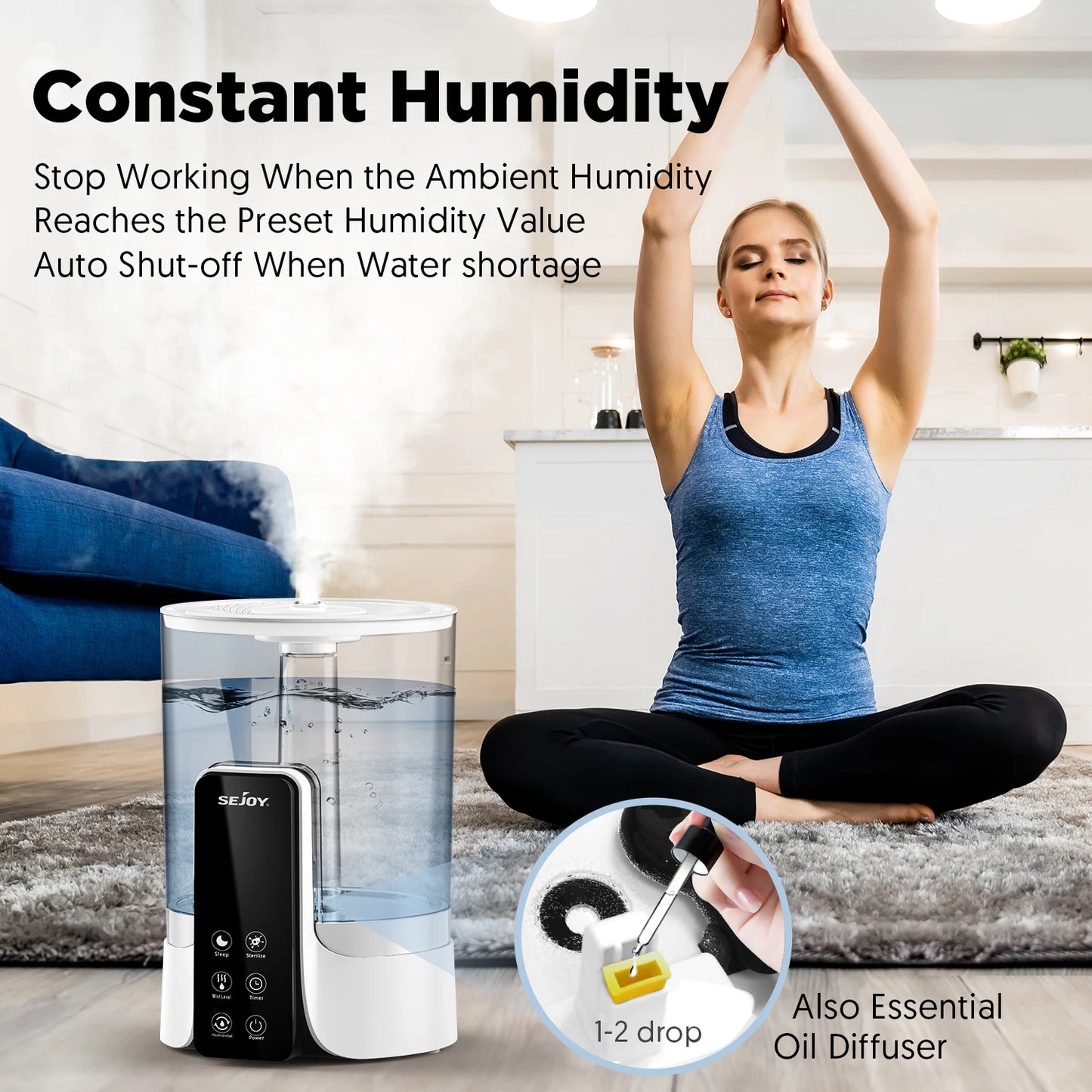 Sejoy FS-6868 Ultrasonic Air Humidifier 280ml/h Remote Control