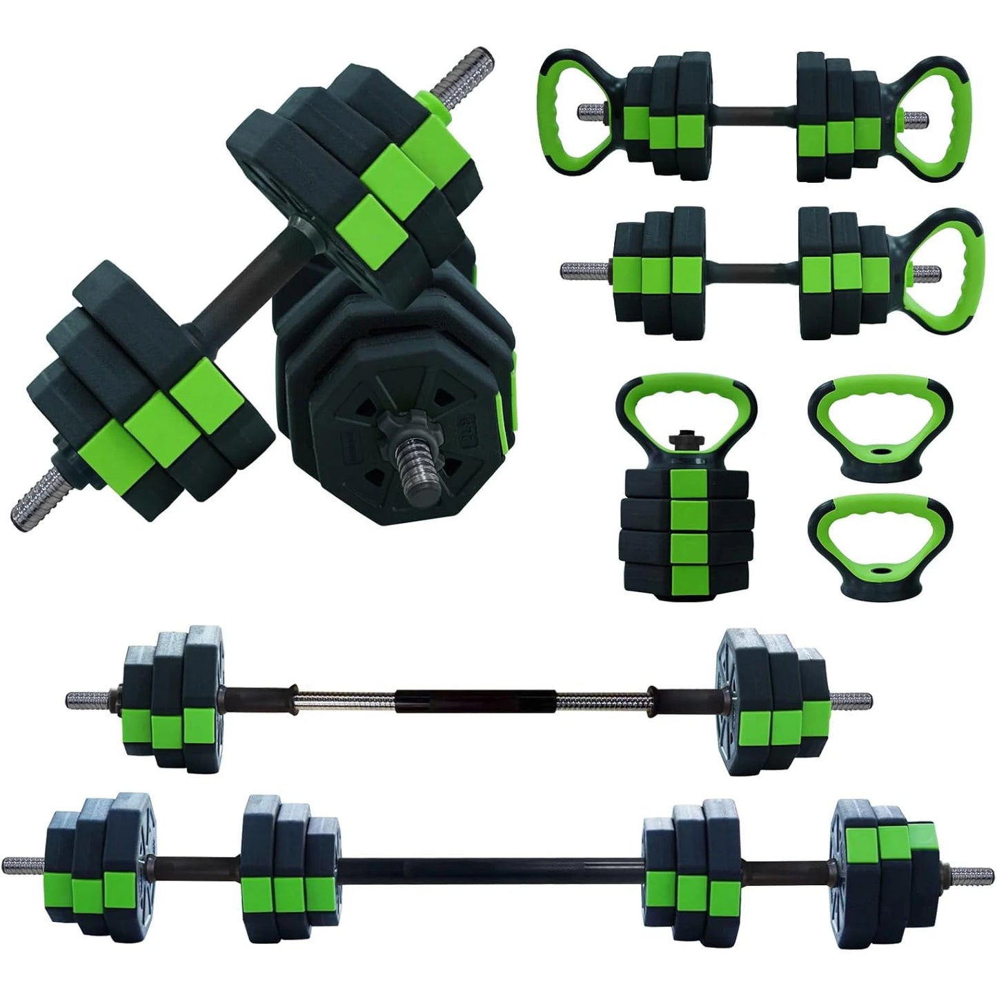 HiMISS 4 In 1 Adjustable Dumbbell Set Barbell Stand