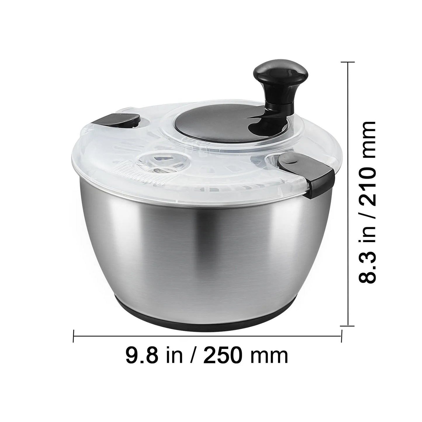 VEVOR SucceBuy Stainless Steel Salad Spinner OneHanded Exceptionally Efficient Drying