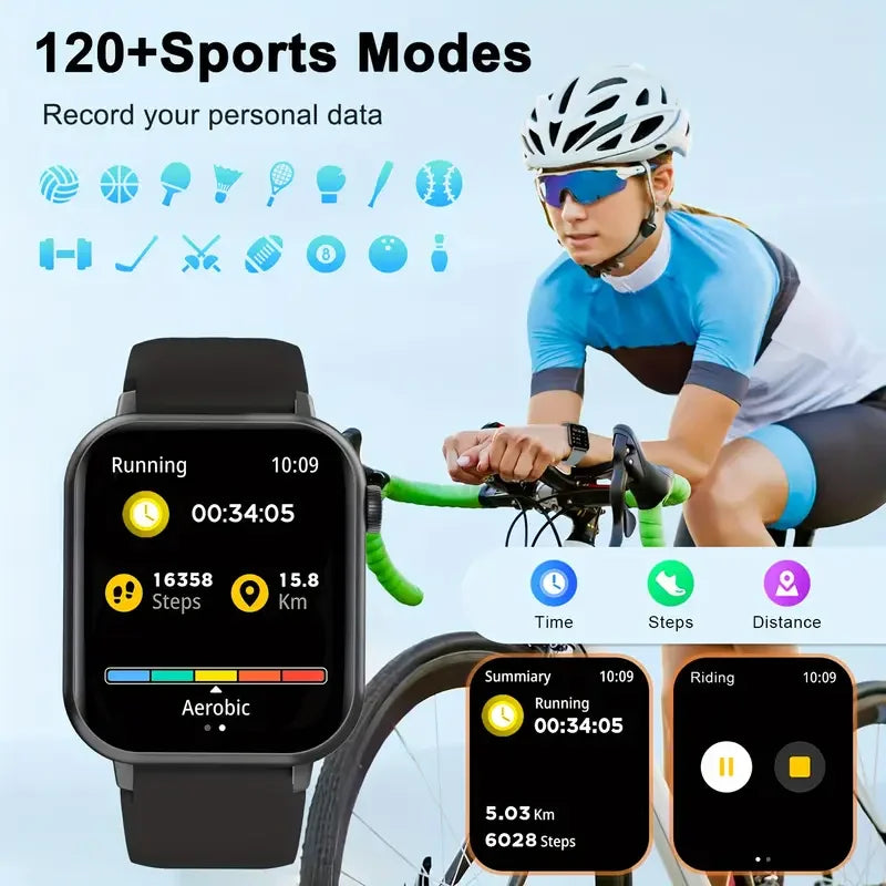LAXASFIT Waterproof Smartwatch with Bluetooth Call and Voice Assistant