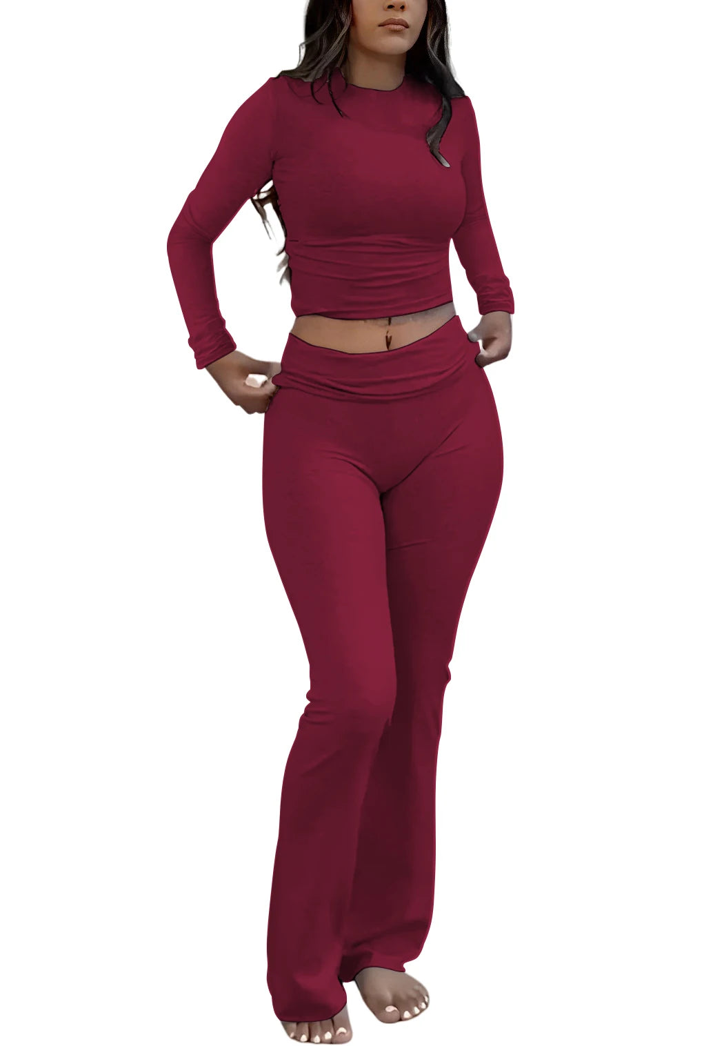 Women's Yoga Two Piece Set Wide Leg Activewear Casual