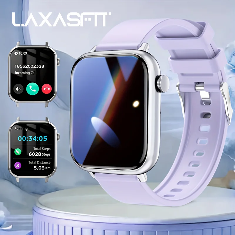 LAXASFIT Waterproof Smartwatch with Bluetooth Call and Voice Assistant