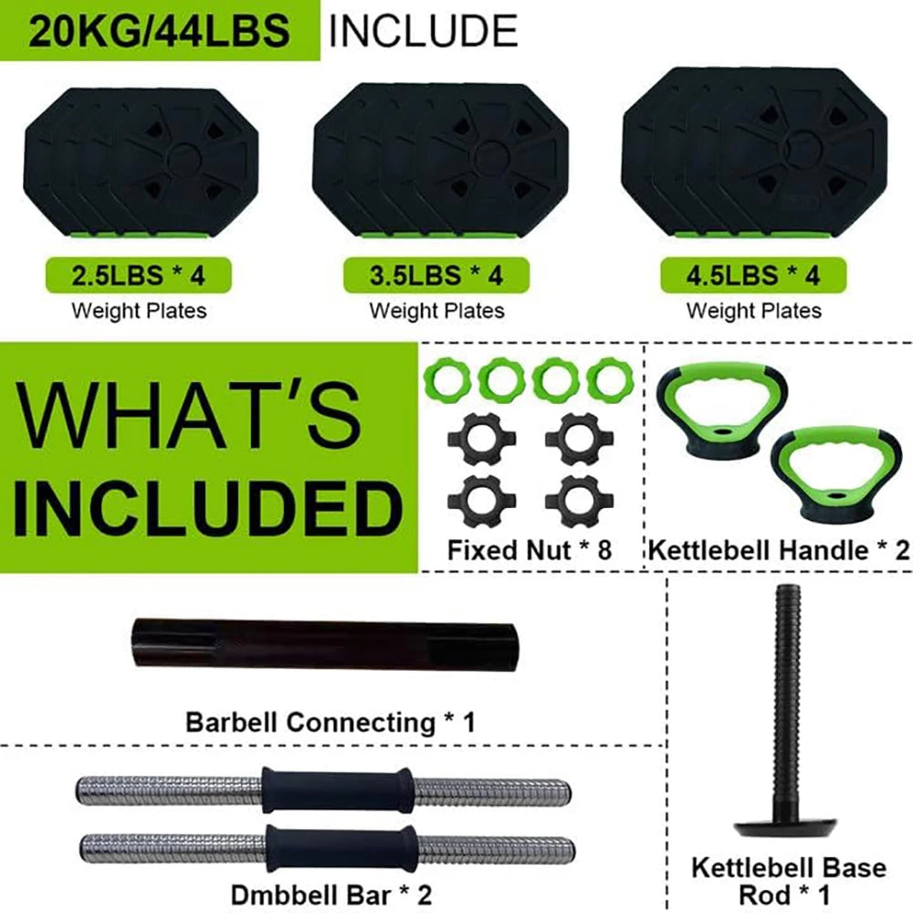 HiMISS 4 In 1 Adjustable Dumbbell Set Barbell Stand