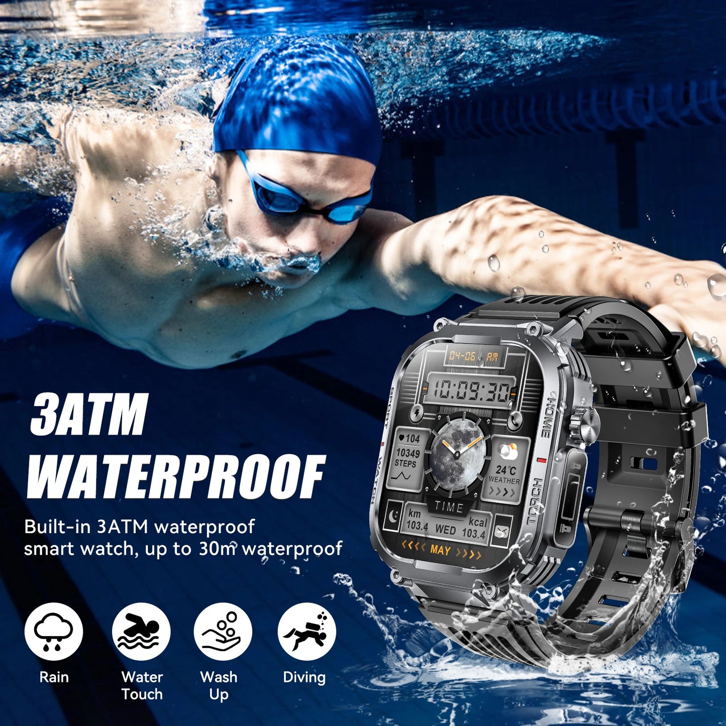 EIGIIS Smart Watch S320B 3ATM Waterproof With Compass Heart Rate
