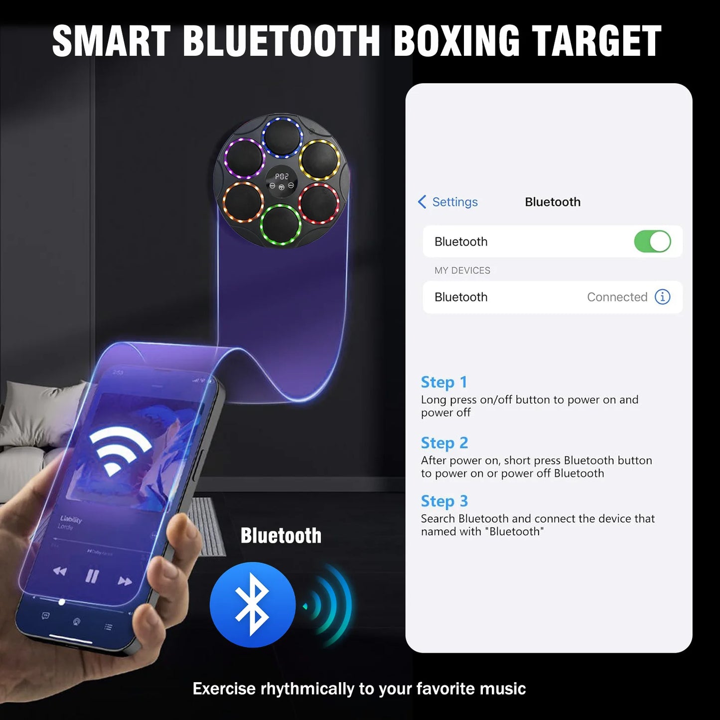 Display Smart Music Boxing Target Training Machine Wall-Mounted Equipment
