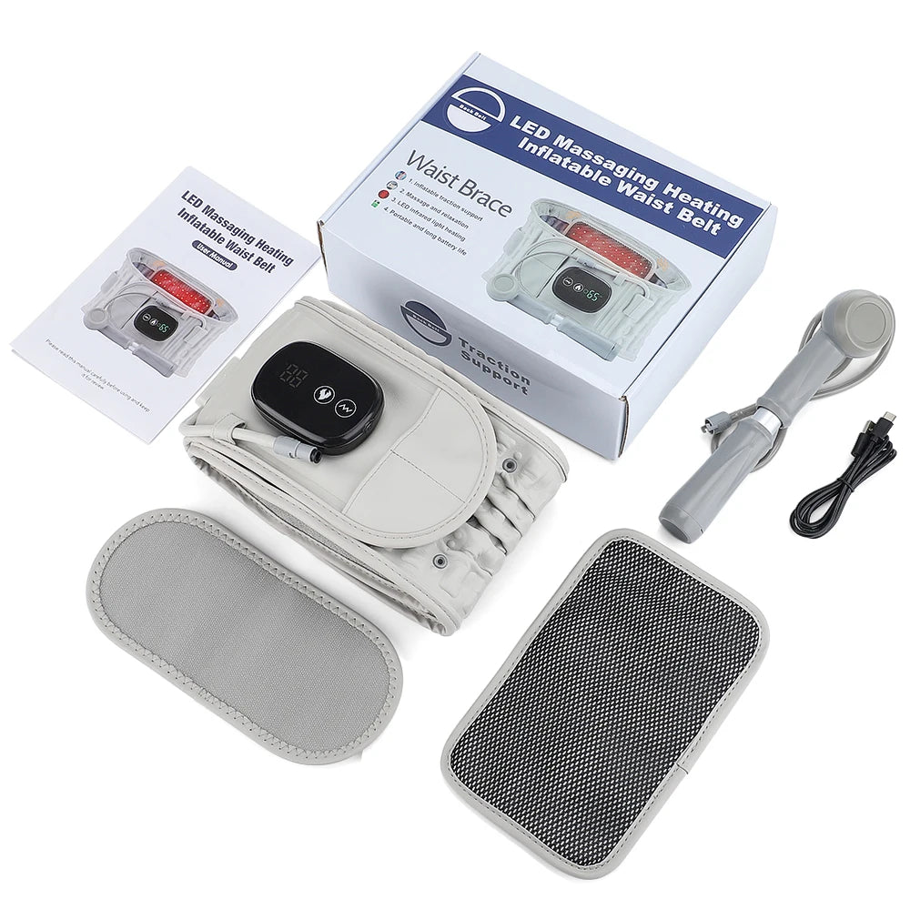 PastSky Inflatable Decompression Belt With Rechargeable Battery Lumbar Traction
