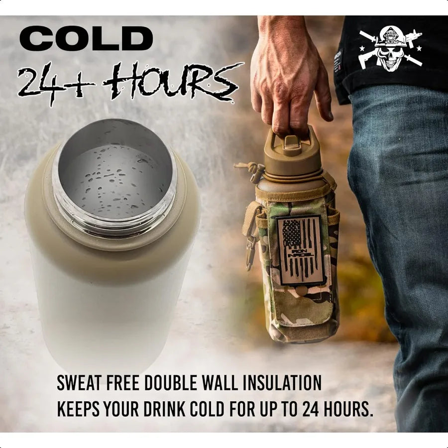 Battle Bottle Insulated Water Bottle With Straw Lid