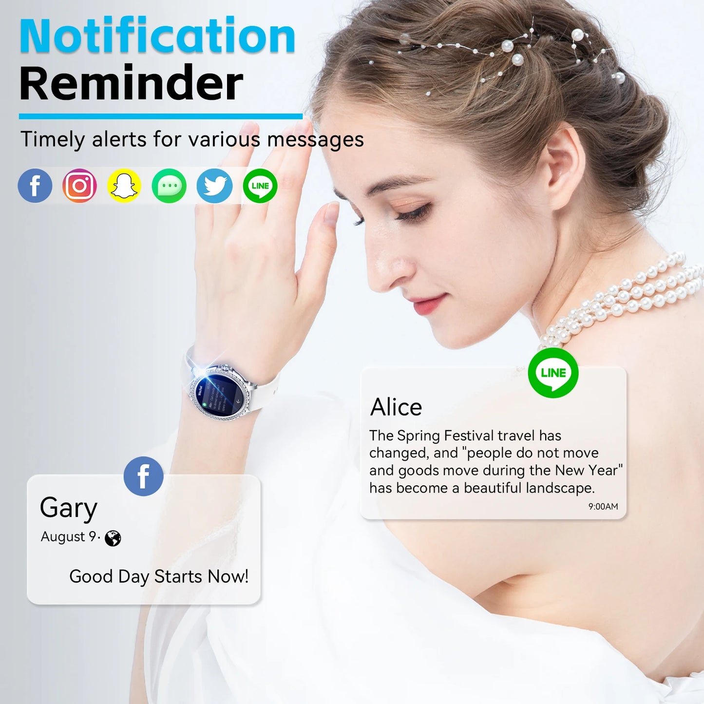 LaNikar Women Smart Watch Fitness Tracker Heart Rate Sleep Monitor