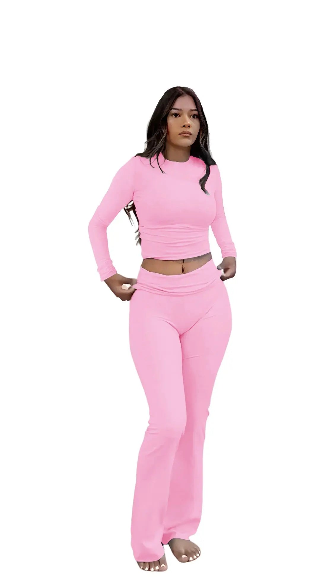 Women's Yoga Two Piece Set Wide Leg Activewear Casual