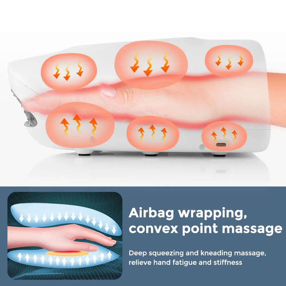 Hailicare Wireless Electric Hand Massager With Air Compression Hot Compress