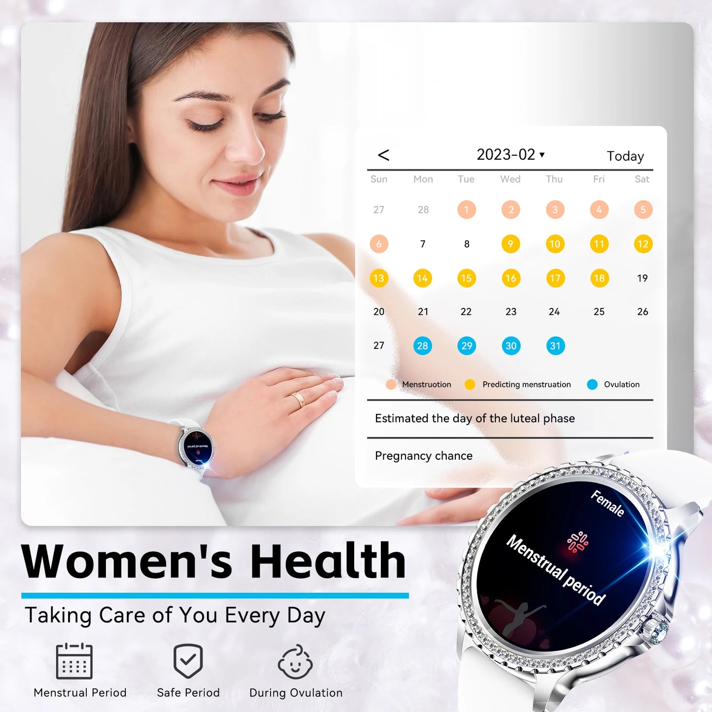 LaNikar Women Smart Watch Fitness Tracker Heart Rate Sleep Monitor