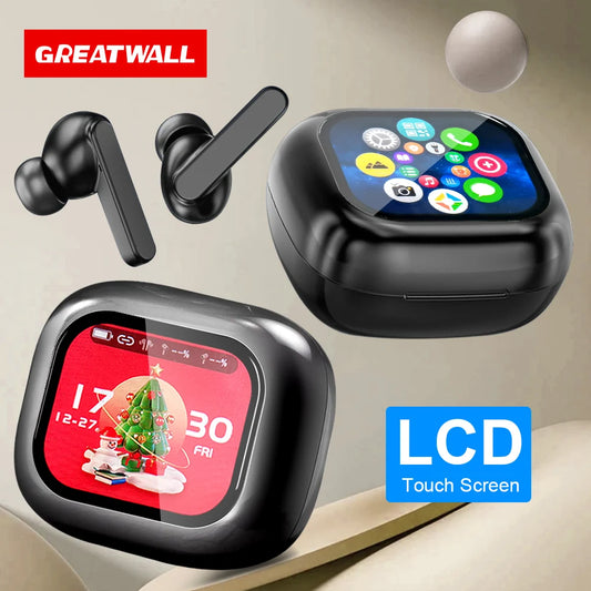 GREATWALL TWS Bluetooth Earphones With LCD Touch Screen HiFi