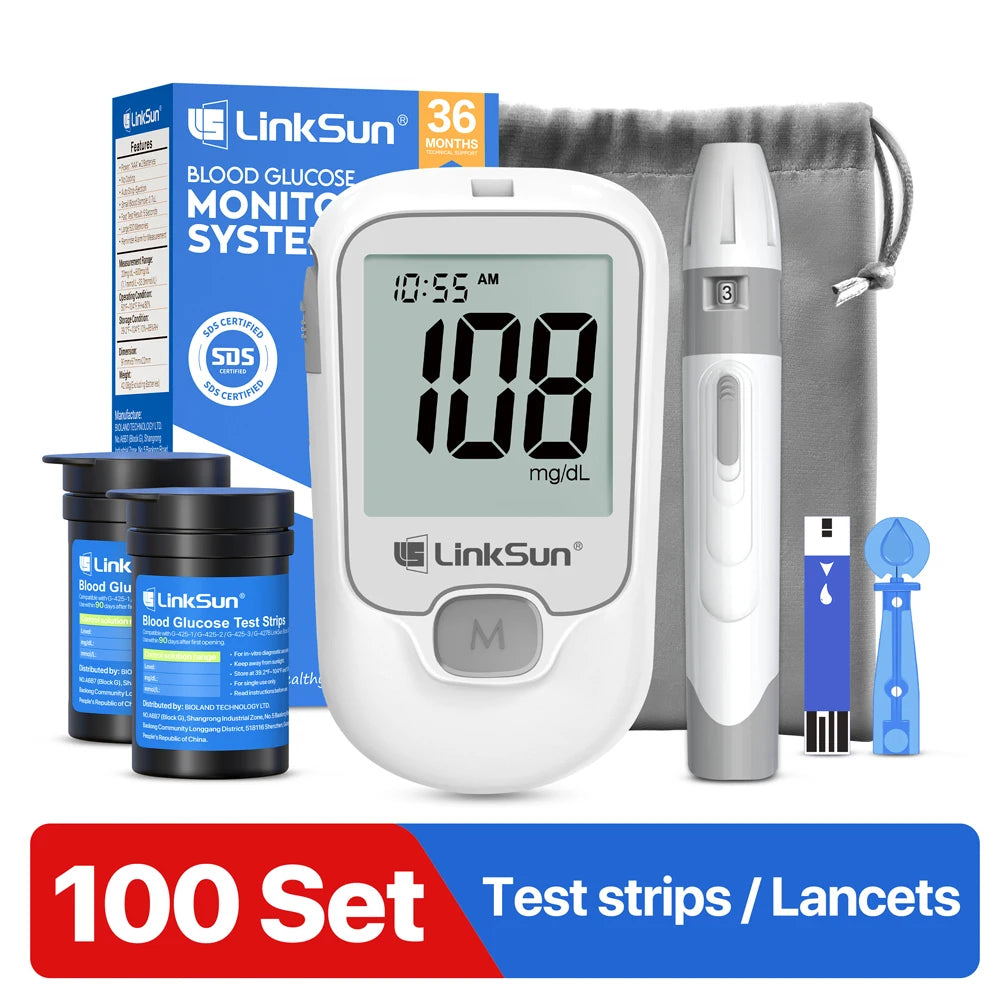 Linksun G-425-3 Blood Glucose Meter Kit With Strips
