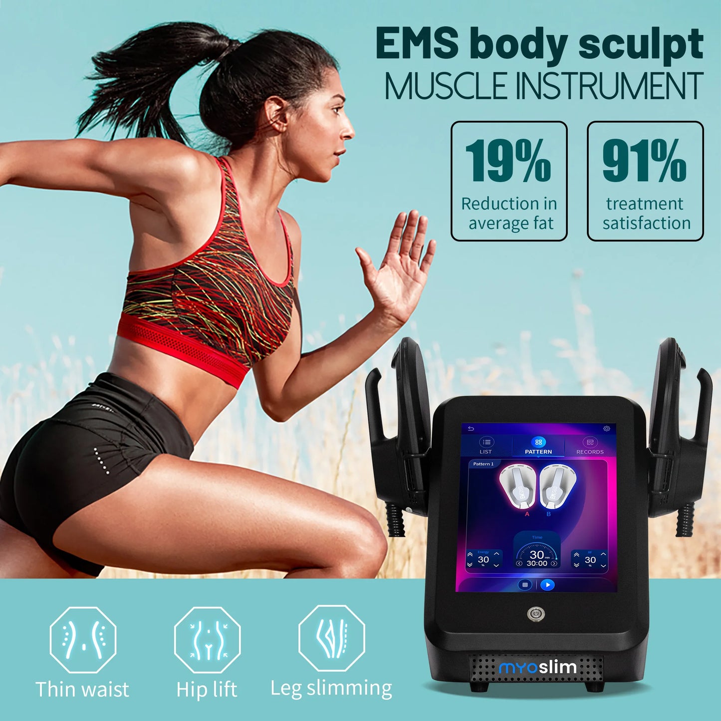 Myoslim EMS Pro Body Contouring Device 15T Multi Tech Magnetic Activation Fat Reduction