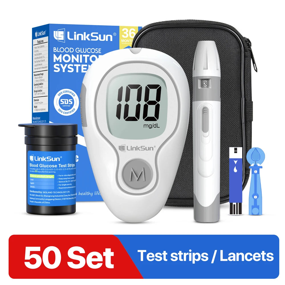 Linksun Blood Glucose Monitor G425 50 Strips Diabetes Testing Kit