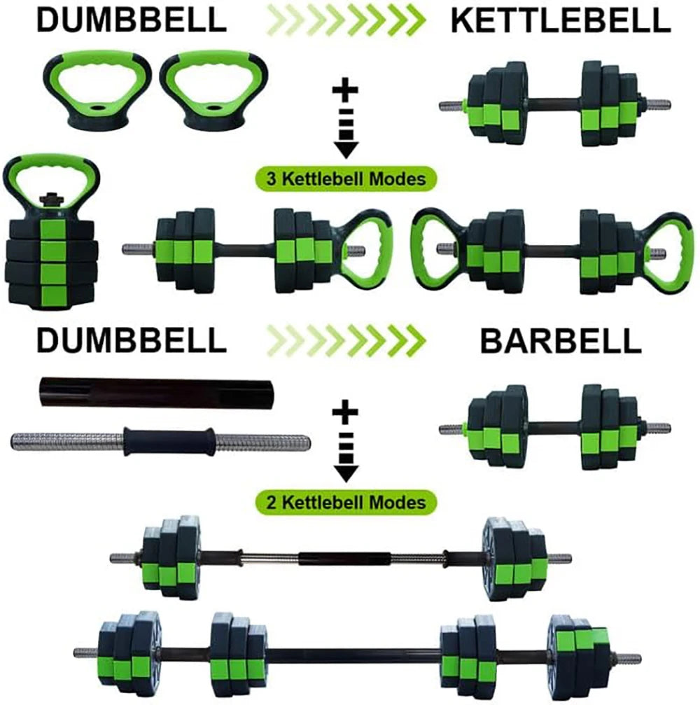 HiMISS 4 In 1 Adjustable Dumbbell Set Barbell Stand