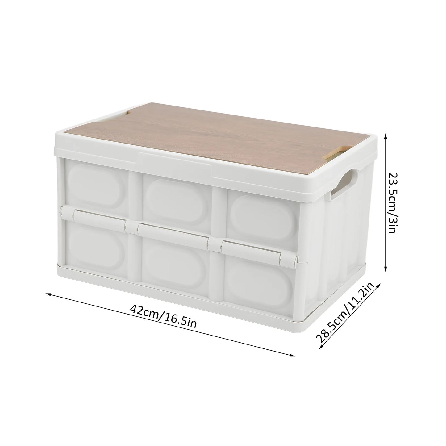 Outdoor Folding Storage Box With Removable Wooden Panel