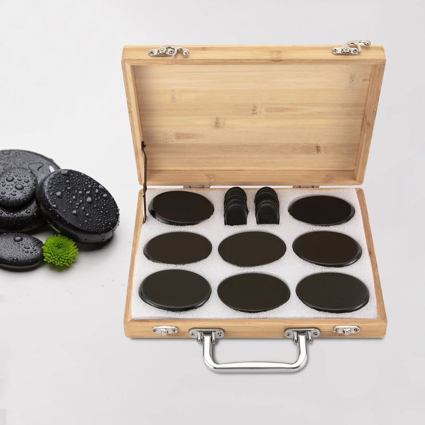 Bymaocar 16 Piece Hot Stone Massage Set With Digital Controller