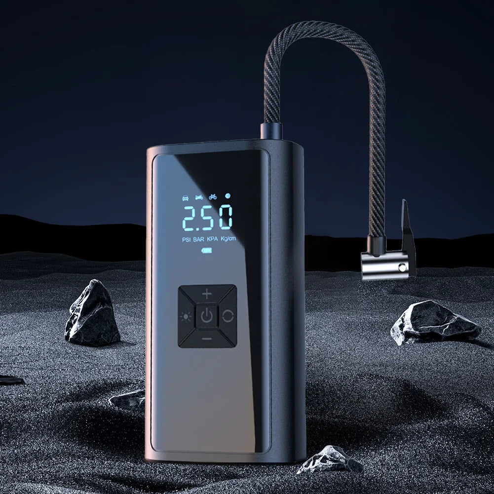 Shunmaii 150 PSI Tire Pump With LED Light USB Rechargeable