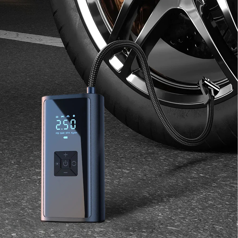 Shunmaii 150 PSI Tire Pump With LED Light USB Rechargeable