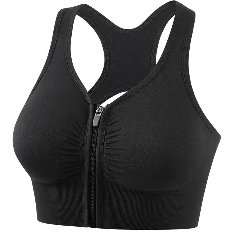 Women's Front Zipper Yoga Sports Bra Fitness Top For Women