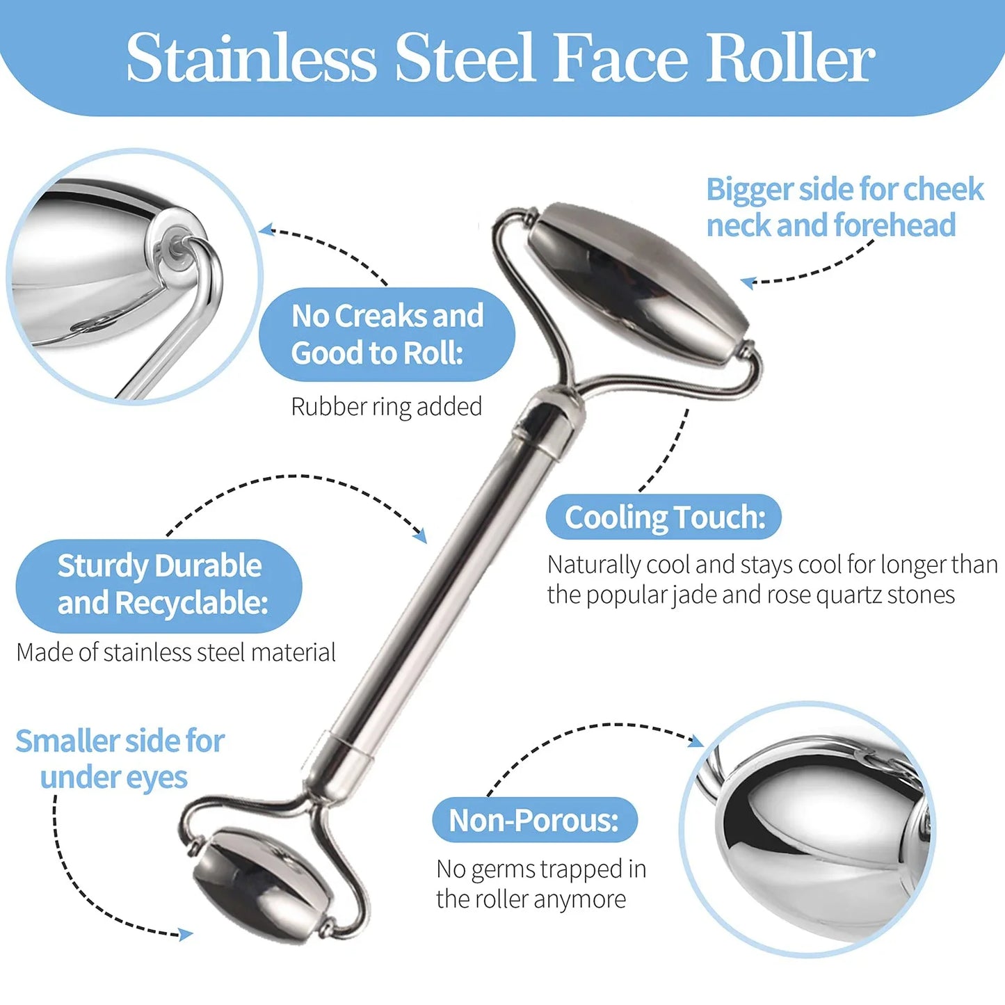 Hign-Concerned Ice Face Roller Stainless Steel Tool