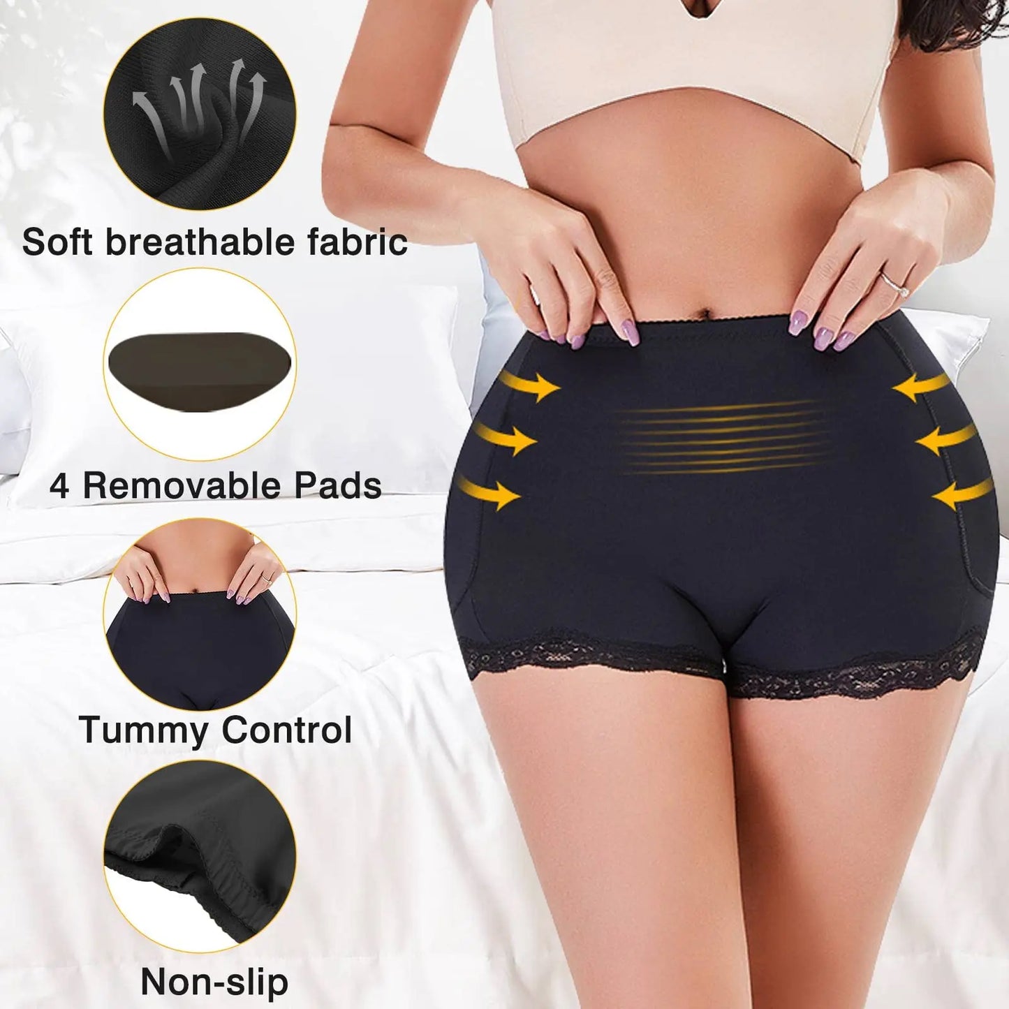 LILVIGOR Innovative Padded Underwear Women Butt Lifter Enhanced Seamless Shapewear